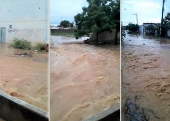 Chuva alaga ruas, invade casas e causa desabamento na cidade de São Julião